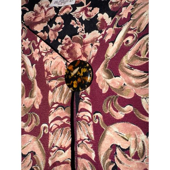 Vintage Carolre Little One Button Cardigan Boho Women's 22 Cottage Artsy Floral - Picture 8 of 8